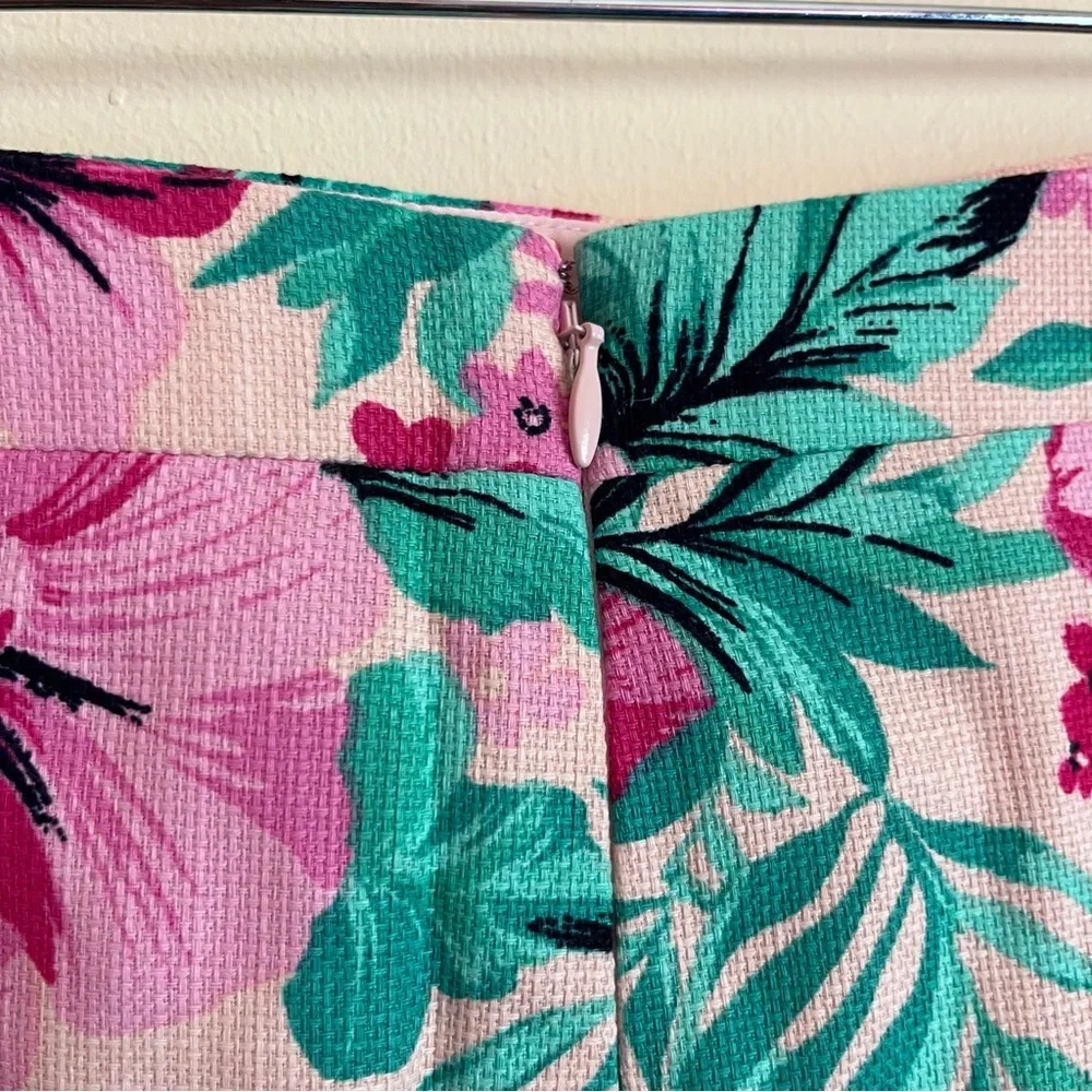 NWT J. Crew Floral Pink and Green Women's Pencil Skirt Resort Summer Beach 12/14 - Picture 6 of 8